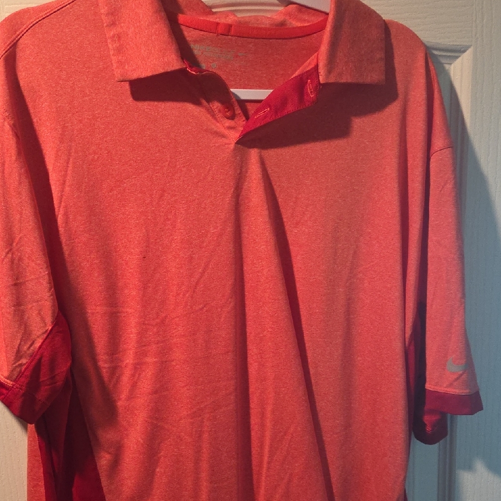 Nike Men's Polo Shirt in Coral Red